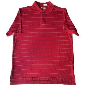 IZOD Men’s Short Sleeve Polo Shirt Size M, Red Stripes